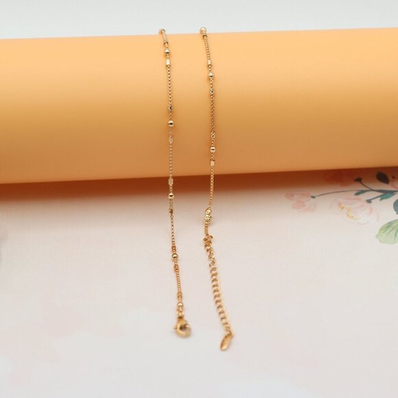 "Delicate Rose Gold Necklace with Beads, XPNL0186 - Picture 9 of 12